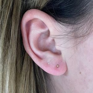 Tiny 2mm 14k gold ball studs